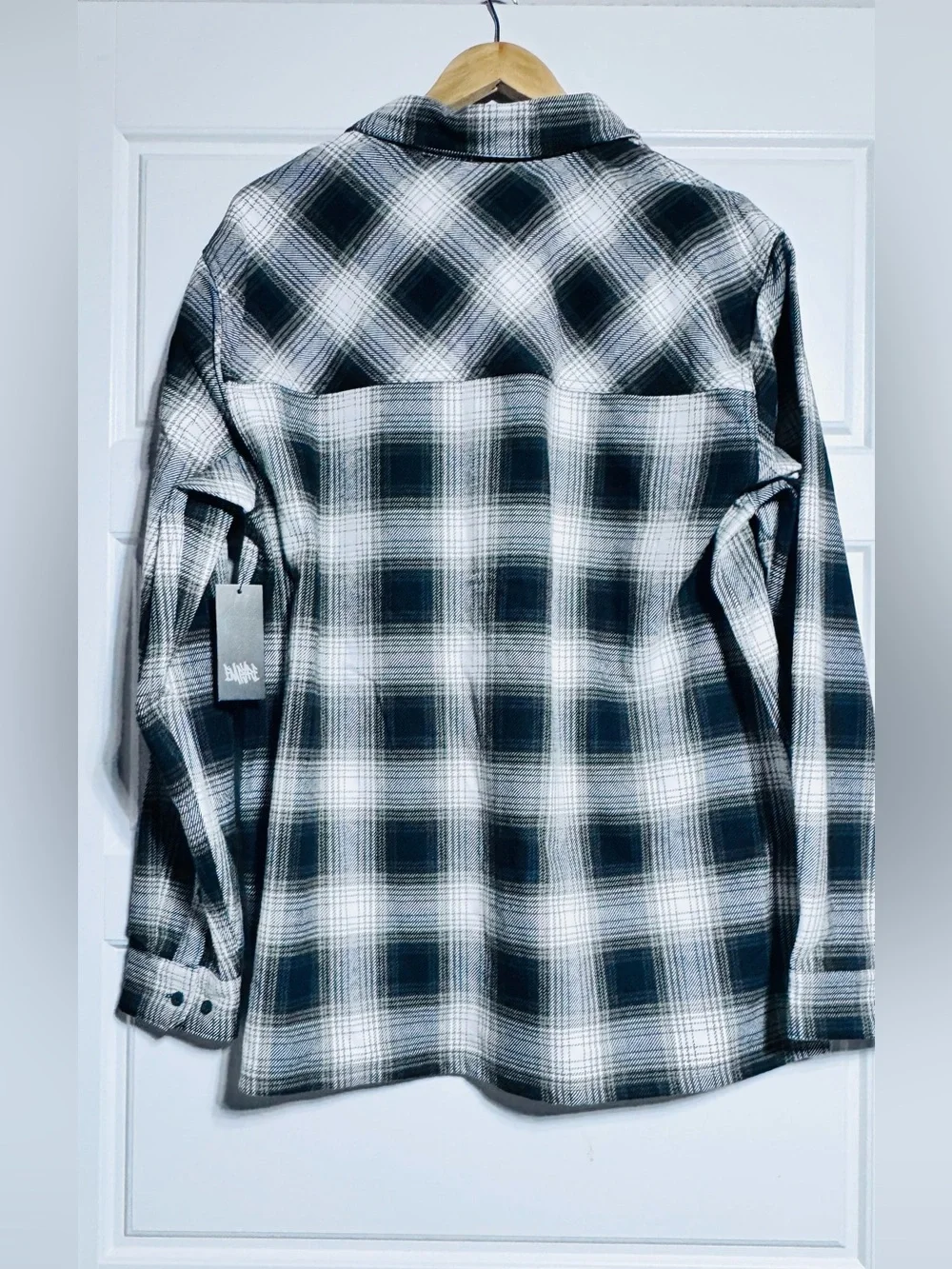 NWT Zumiez Empyre Black & White Plaid Lightweight Shirt Jacket